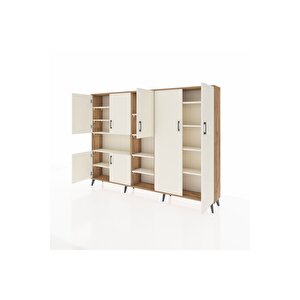 Arges Dolap 13 Raflı 7 Kapaklı 220x30x163 Çam-aytaşı