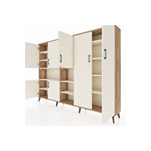 Arges Dolap 13 Raflı 7 Kapaklı 220x30x163 Çam-aytaşı