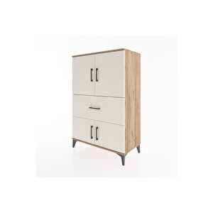 Hyperion Dolap 2 Raflı Tek Çekmeceli 4 Kapaklı 88x44x134 Çam-aytaşı