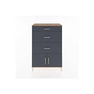 Hyperion Dolap 3 Çekmeceli 2 Kapaklı 88x44x134 Çam-antrasit