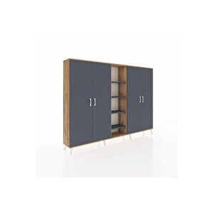 Arges Dolap 12 Raflı 4 Kapaklı 220x30x163 Çam-antrasit
