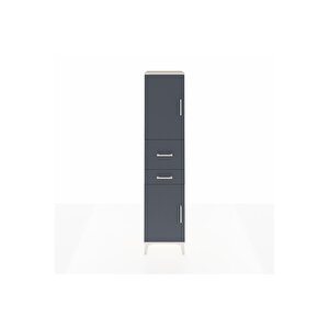 Hyperion Dolap 4 Raflı 2 Çekmeceli 2 Kapaklı 44x44x195 Aytaşı-antrasit