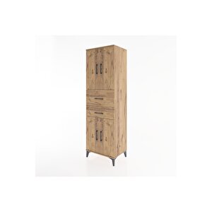 Hyperion Dolap 4 Raflı 2 Çekmeceli 4 Kapaklı 60x44x195 Çam-çam