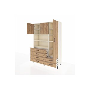 Hyperion Gardrop 9 Raflı 6 Çekmeceli 3 Kapaklı 132x44x195 Aytaşı-çam