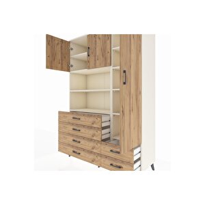 Hyperion Gardrop 9 Raflı 6 Çekmeceli 3 Kapaklı 132x44x195 Aytaşı-çam