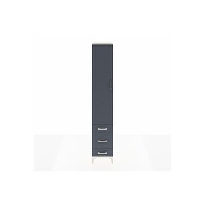 Hyperion Dolap 3 Raflı 3 Çekmeceli Tek Askılı 44x44x243 Aytaşı-antrasit