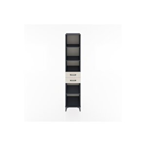 Hyperion Dolap 4 Raflı 2 Çekmeceli 44x44x221 Antrasit-aytaşı