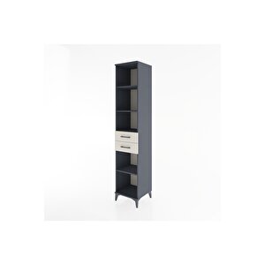 Hyperion Dolap 4 Raflı 2 Çekmeceli 44x44x221 Antrasit-aytaşı