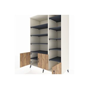 Kronos Dolap 10 Raflı 3 Kapaklı 132x59x195 Aytaşı-çam/antrasit