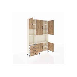 Arges Gardrop 9 Raflı 3 Çekmeceli 5 Kapaklı 132x30x195 Aytaşı-çam