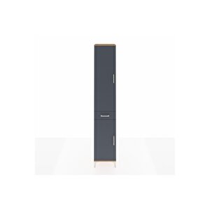 Hyperion Dolap 4 Raflı Tek Çekmeceli Tek Askılı 44x44x243 Çam-antrasit