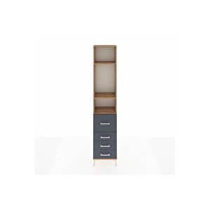 Arges Dolap 3 Raflı 4 Çekmeceli 44x30x221 Çam-antrasit