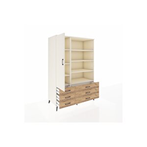 Kronos Dolap 8 Raflı 6 Çekmeceli Tek Kapaklı  132x59x195 Aytaşı-aytaşı/çam