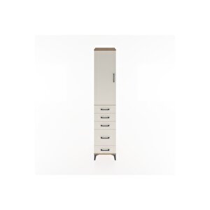 Hyperion Dolap 3 Raflı 5 Çekmeceli Tek Kapaklı 44x44x221 Çam-aytaşı