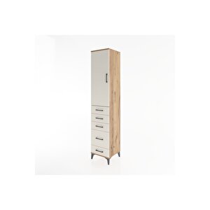 Hyperion Dolap 3 Raflı 5 Çekmeceli Tek Kapaklı 44x44x221 Çam-aytaşı