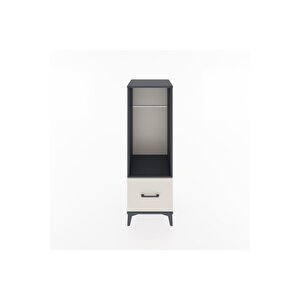 Hyperion Dolap Tek Raflı Tek Çekmeceli Tek Askılı 44x44x134 Antrasit-aytaşı