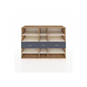 Kronos Dolap 9 Raflı 3 Çekmeceli  220x59x163 Çam-aytaşı/antrasit