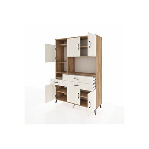 Hyperion Gardrop 9 Raflı 3 Çekmeceli 6 Kapaklı 132x44x195 Çam-aytaşı