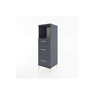 Hyperion Dolap Tek Raflı 3 Çekmeceli 44x44x134 Antrasit-antrasit