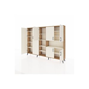 Arges Dolap 13 Raflı 7 Kapaklı 220x30x163 Çam-aytaşı