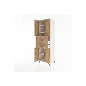 Hyperion Dolap 4 Raflı 2 Çekmeceli 4 Kapaklı 60x44x195 Aytaşı-çam