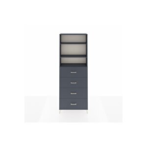 Arges Dolap 3 Raflı 4 Çekmeceli 88x30x243 Antrasit-antrasit