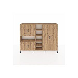 Arges Dolap 13 Raflı 6 Kapaklı 220x30x163 Çam-çam