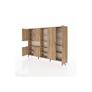 Arges Dolap 13 Raflı 6 Kapaklı 220x30x163 Çam-çam