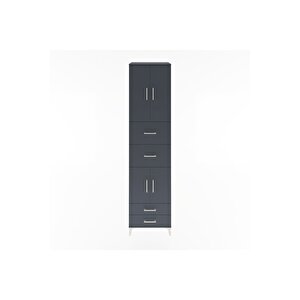 Hyperion Dolap 3 Raflı 4 Çekmeceli 4 Kapaklı 60x44x243 Antrasit-antrasit