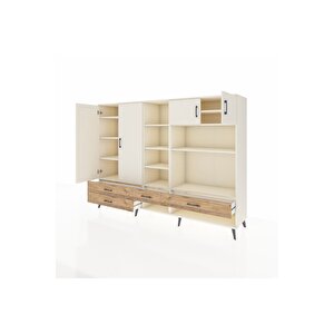 Hyperion Dolap 12 Raflı 4 Çekmeceli 4 Kapaklı 220x44x163 Aytaşı-aytaşı/çam