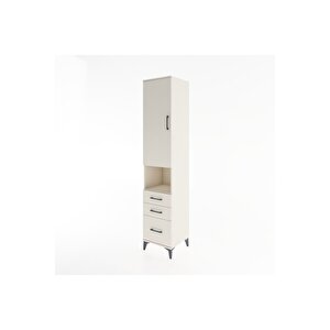 Hyperion Dolap 4 Raflı 3 Çekmeceli Tek Kapaklı 44x44x221 Aytaşı-aytaşı