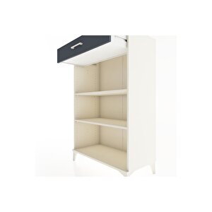 Hyperion Dolap 2 Raflı Tek Çekmeceli 88x44x134 Aytaşı-antrasit
