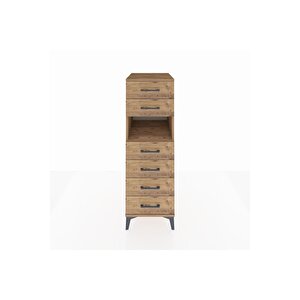 Kronos Dolap Tek Raflı 6 Çekmeceli 44x59x134 Çam-çam