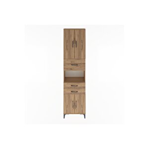 Arges Dolap 3 Raflı 3 Çekmeceli 4 Kapaklı 60x30x243 Çam-çam