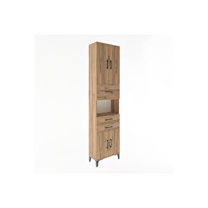 Arges Dolap 3 Raflı 3 Çekmeceli 4 Kapaklı 60x30x243 Çam-çam