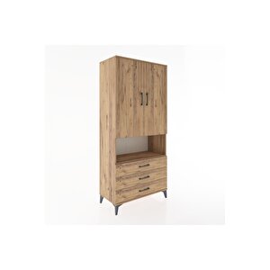 Hyperion Dolap 2 Raflı 3 Çekmeceli Tek Askılı 88x44x195 Çam-çam
