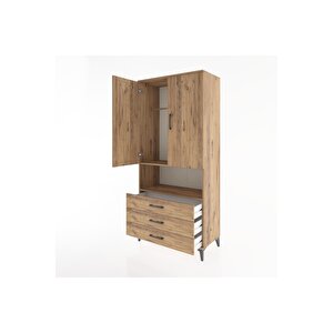 Hyperion Dolap 2 Raflı 3 Çekmeceli Tek Askılı 88x44x195 Çam-çam