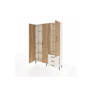 Arges Dolap 6 Raflı 3 Çekmeceli Tek Askılı 132x30x195 Aytaşı-çam/aytaşı