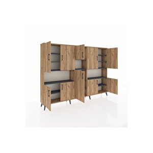 Arges Dolap 14 Raflı 10 Kapaklı 220x30x163 Çam-çam/antrasit