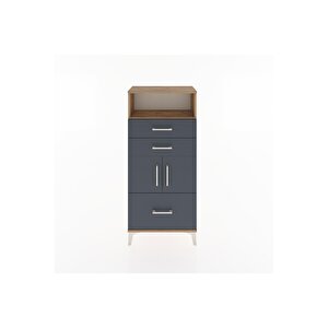 Hyperion Dolap 2 Raflı 3 Çekmeceli 2 Kapaklı 60x44x134 Çam-antrasit