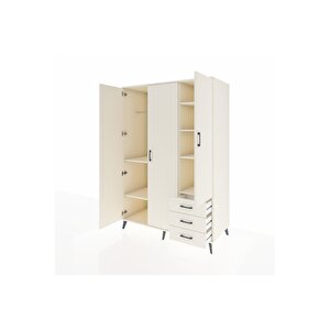 Kronos Dolap 6 Raflı 3 Çekmeceli Tek Askılı 132x59x195 Aytaşı-aytaşı/aytaşı