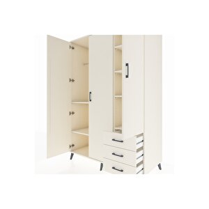 Kronos Dolap 6 Raflı 3 Çekmeceli Tek Askılı 132x59x195 Aytaşı-aytaşı/aytaşı