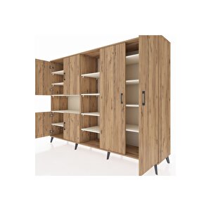 Hyperion Dolap 13 Raflı 6 Kapaklı 220x44x163 Çam-çam/aytaşı