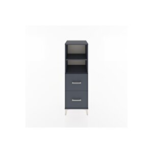 Hyperion Dolap 2 Raflı 2 Çekmeceli 44x44x134 Antrasit-antrasit