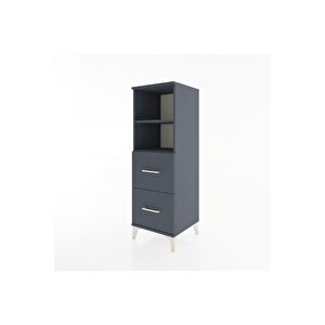 Hyperion Dolap 2 Raflı 2 Çekmeceli 44x44x134 Antrasit-antrasit