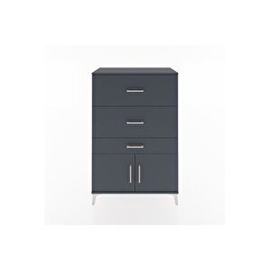 Hyperion Dolap 3 Çekmeceli 2 Kapaklı 88x44x134 Antrasit-antrasit