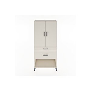 Hyperion Dolap Tek Raflı 2 Çekmeceli Tek Askılı 88x44x195 Aytaşı-aytaşı