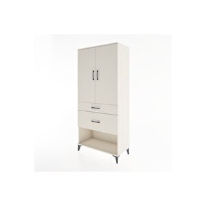 Hyperion Dolap Tek Raflı 2 Çekmeceli Tek Askılı 88x44x195 Aytaşı-aytaşı