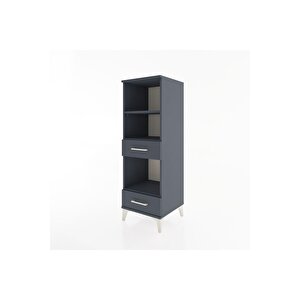 Hyperion Dolap 3 Raflı 2 Çekmeceli 44x44x134 Antrasit-antrasit