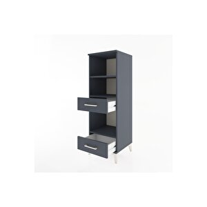Hyperion Dolap 3 Raflı 2 Çekmeceli 44x44x134 Antrasit-antrasit